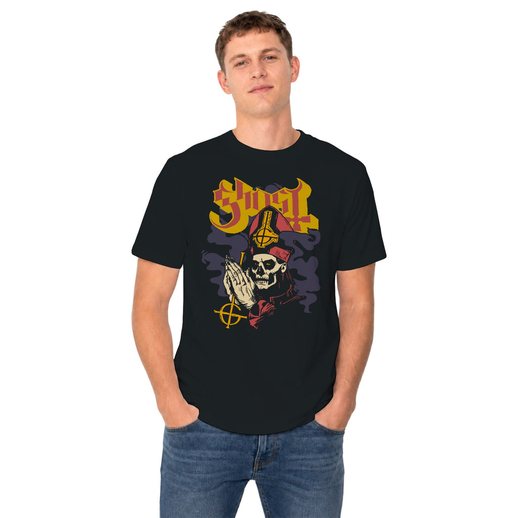 Ghost Praying Skeleton Pope Men's T-shirt