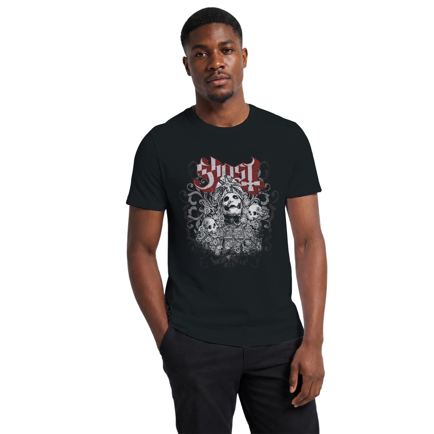 Ghost Occult Skull Floral Men's T-shirt