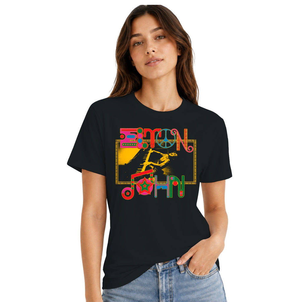 Elton John Psychedelic Piano Women's T-shirt