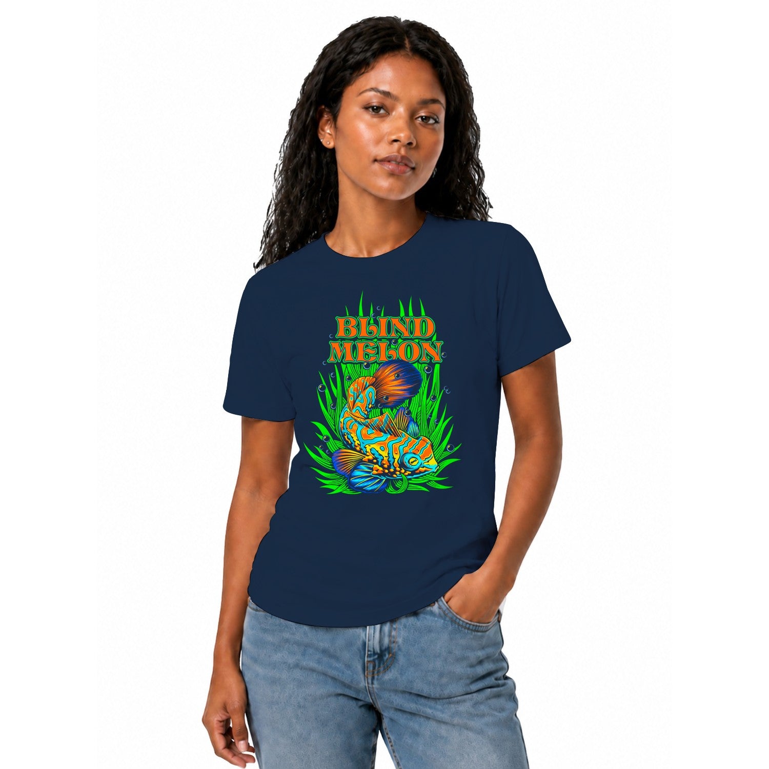 Blind Melon Neon Fish Art Women's T-shirt