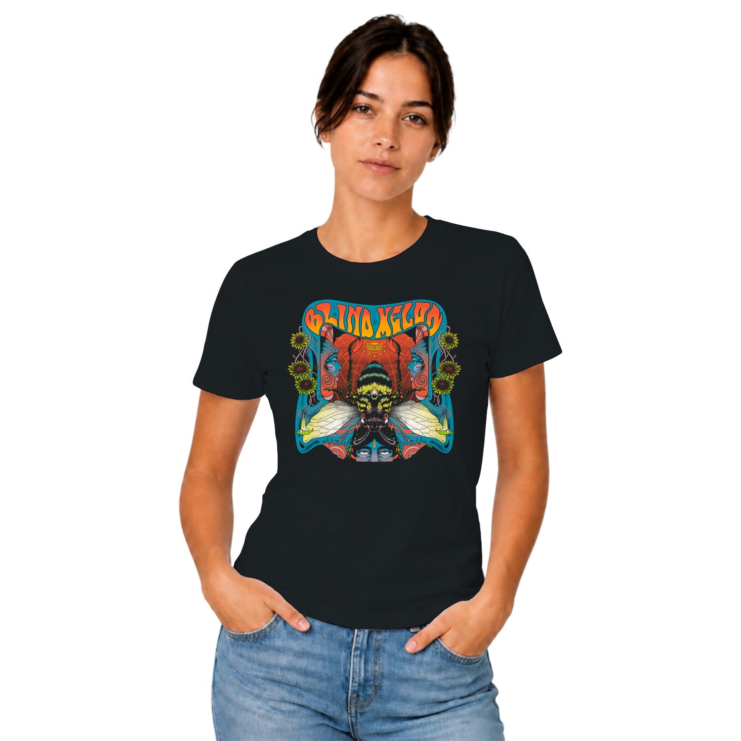 Blind Melon Psychedelic Sunflower Bee Women's T-shirt