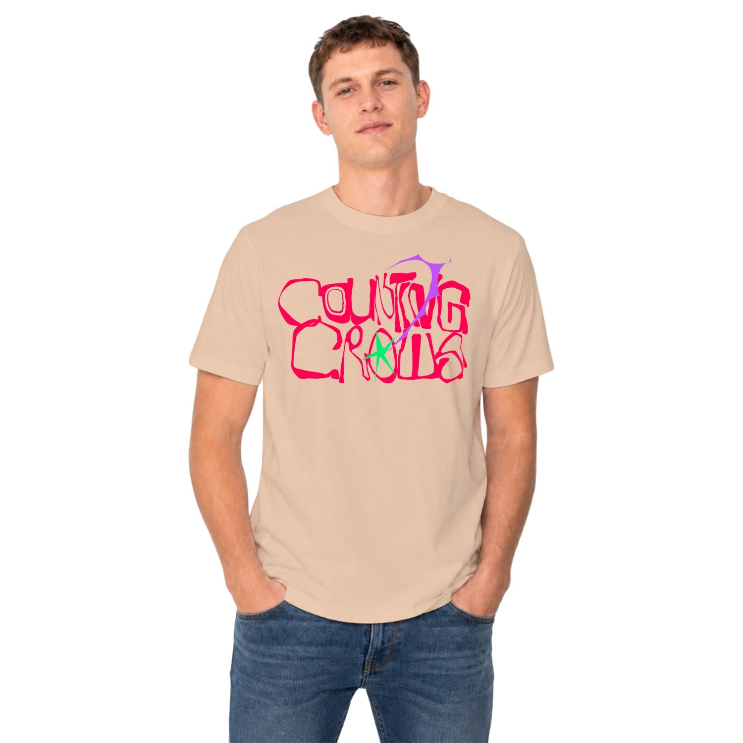 Counting Crows Psychedelic Text Art T-shirt