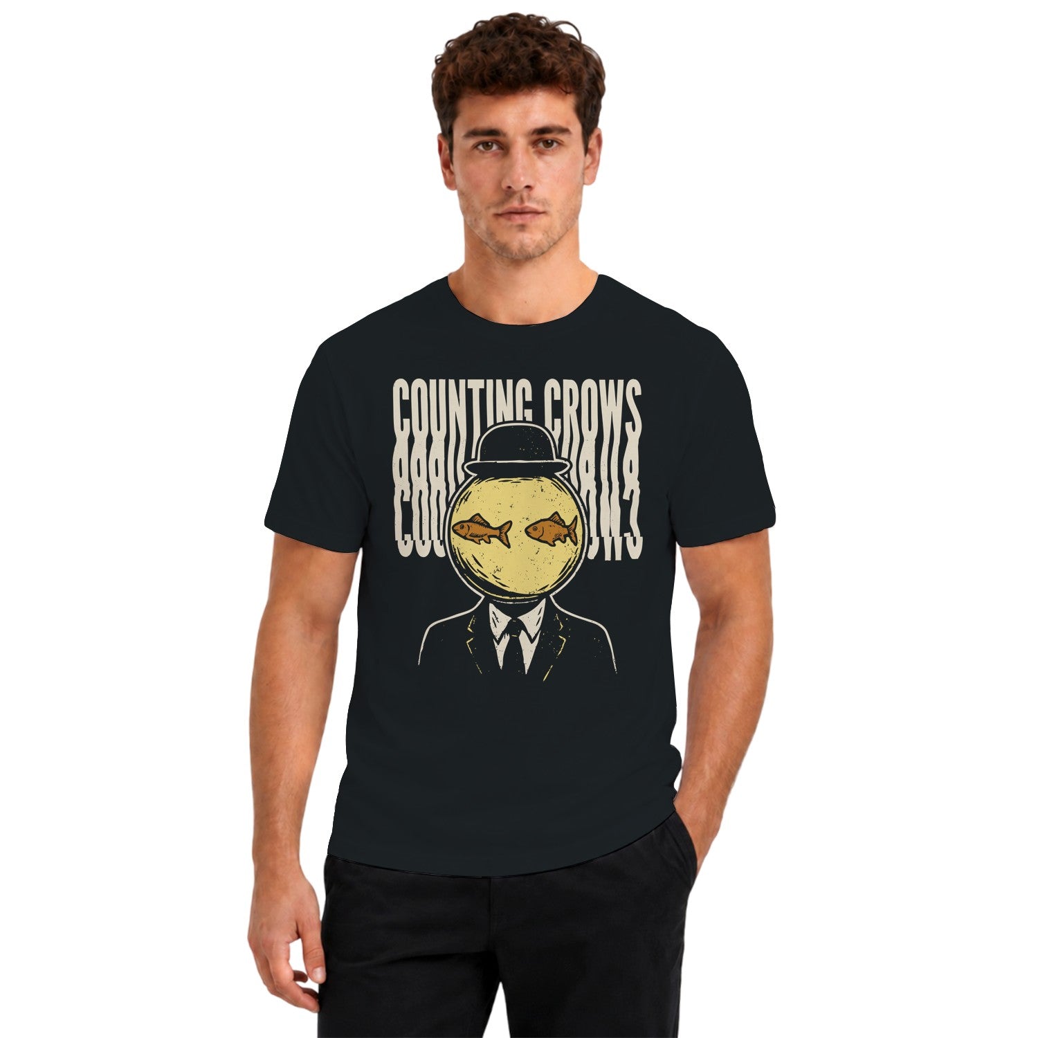 Counting Crows Surreal Suit Fishbowl Head T-shirt
