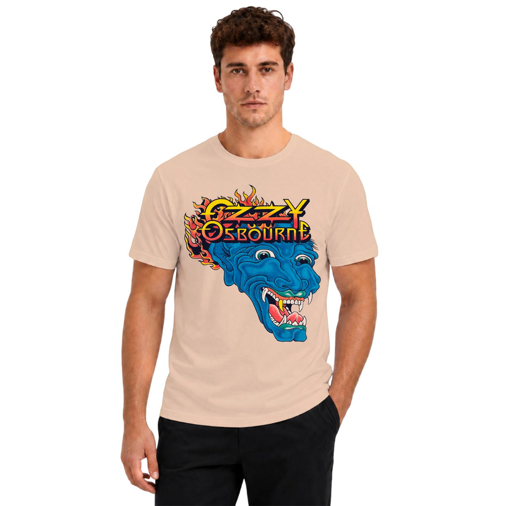 Ozzy Osbourne Flaming Blue Demon Head T-shirt