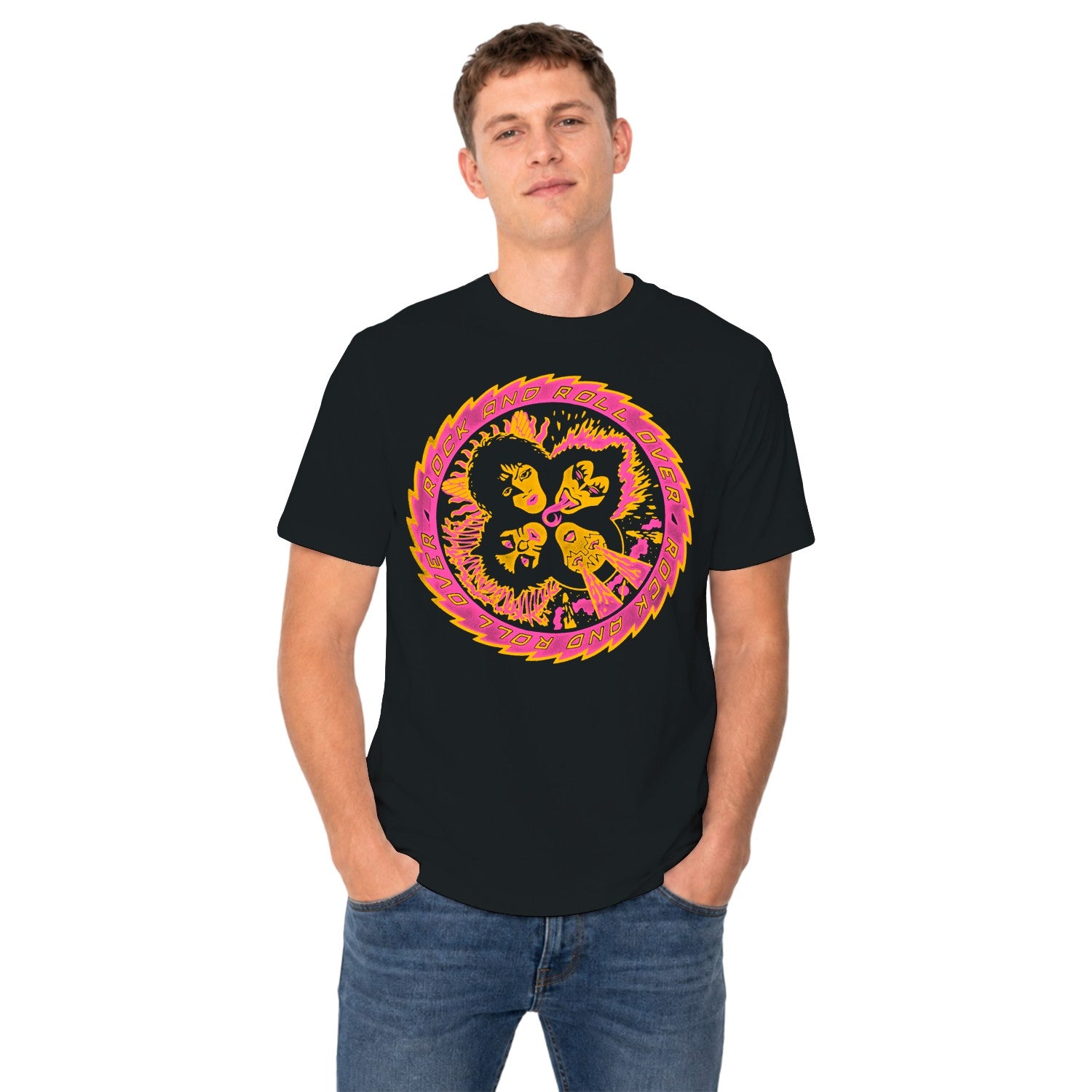 Rock and Roll Over Retro Band Art T-shirt