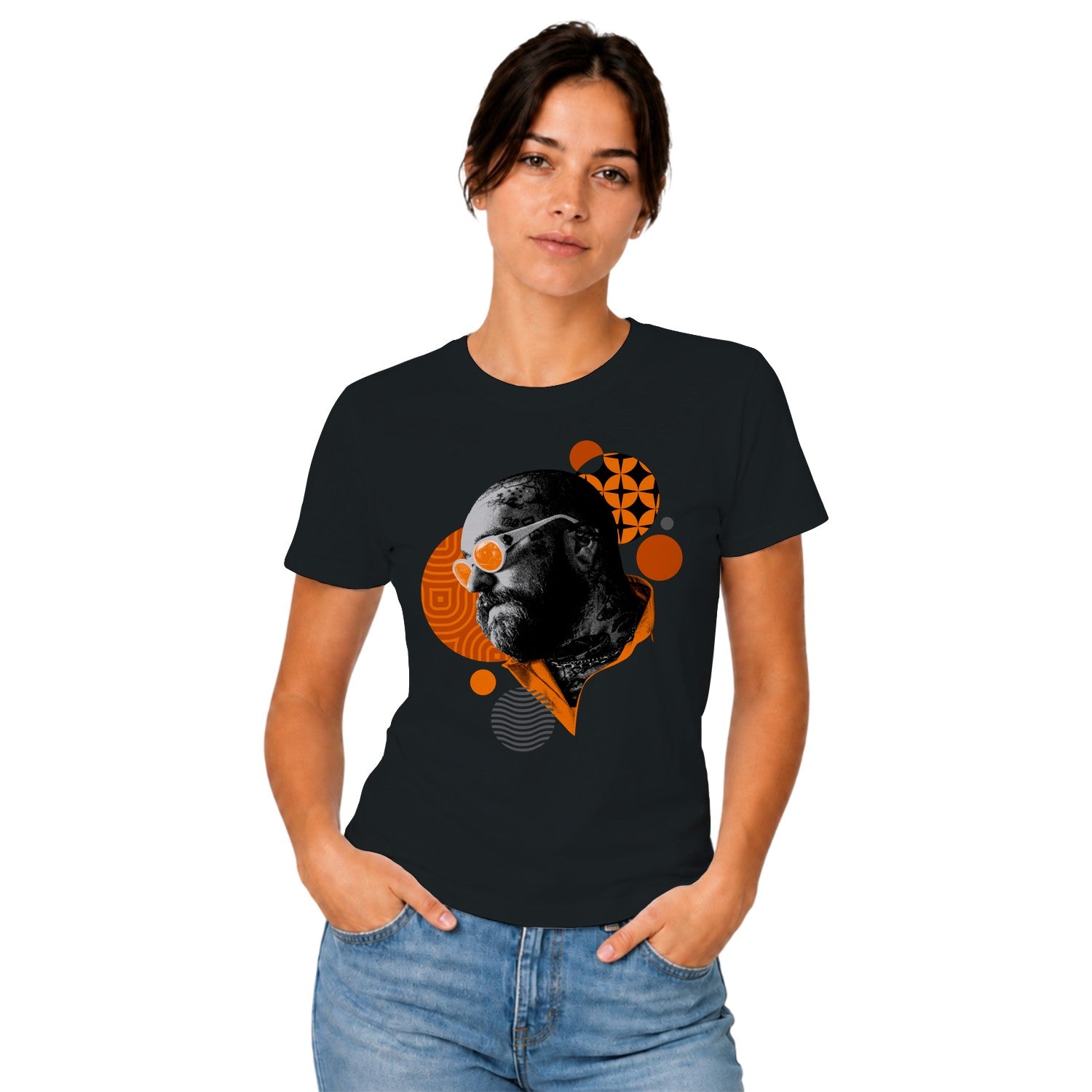 Tattooed Man Geometric Retro Circles Women's T-shirt