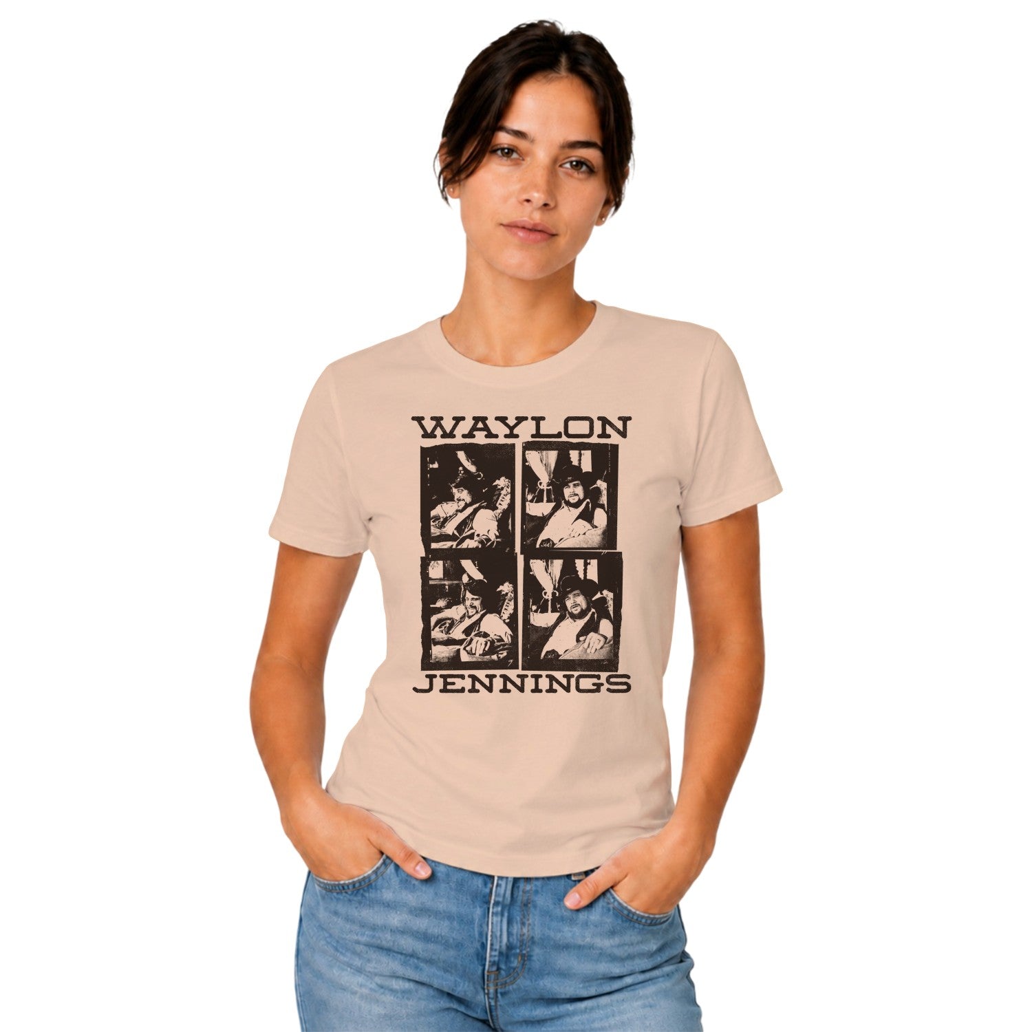 Waylon Jennings Vintage Music Portrait Women's T-shirt