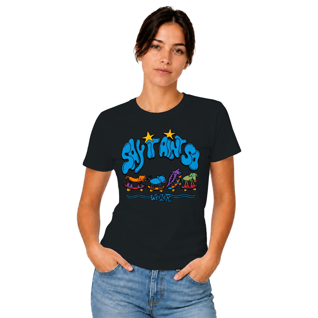 Weezer Say It Ain't So Skating Animals Women's T-shirt
