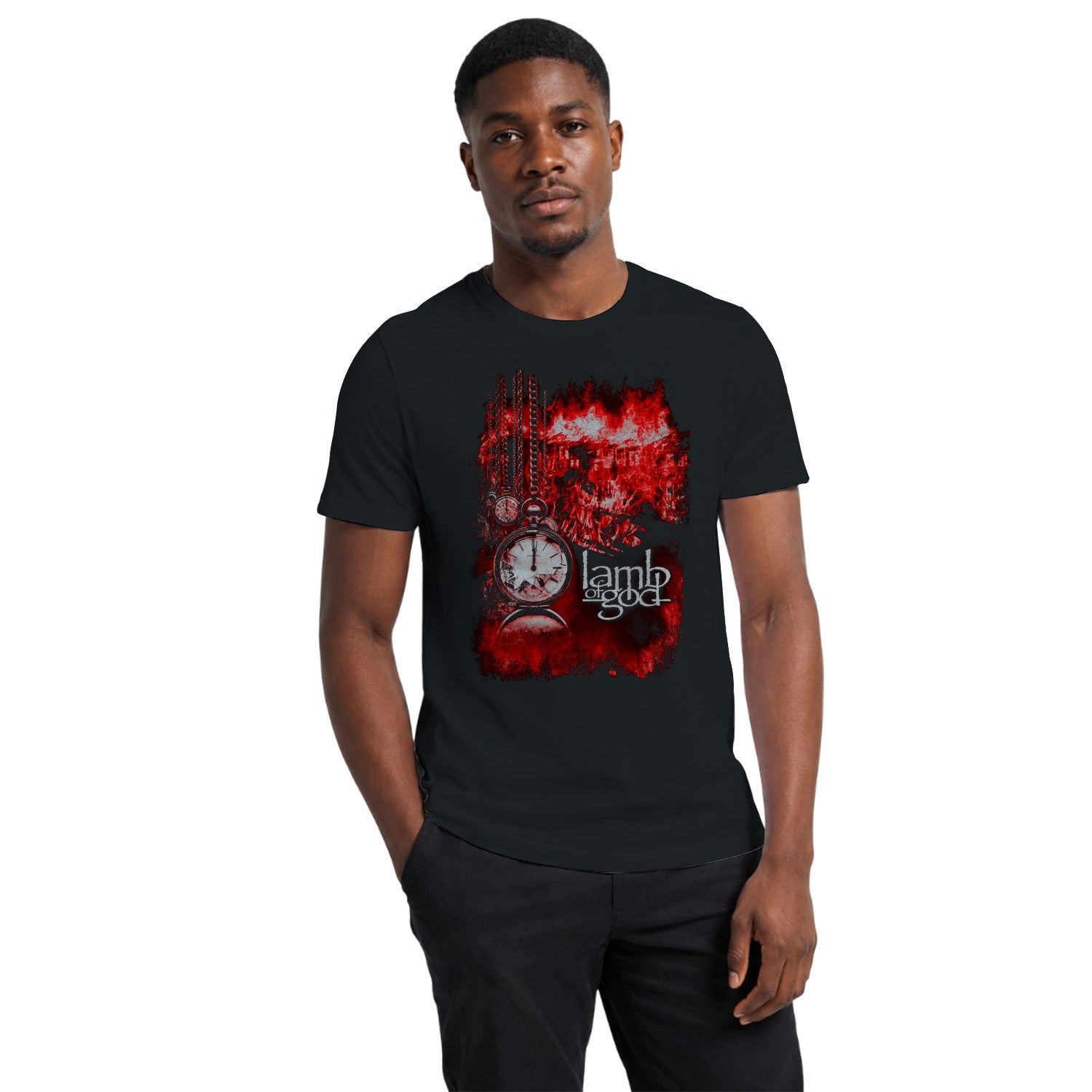 Lamb of God Fire Art Men's T-shirt