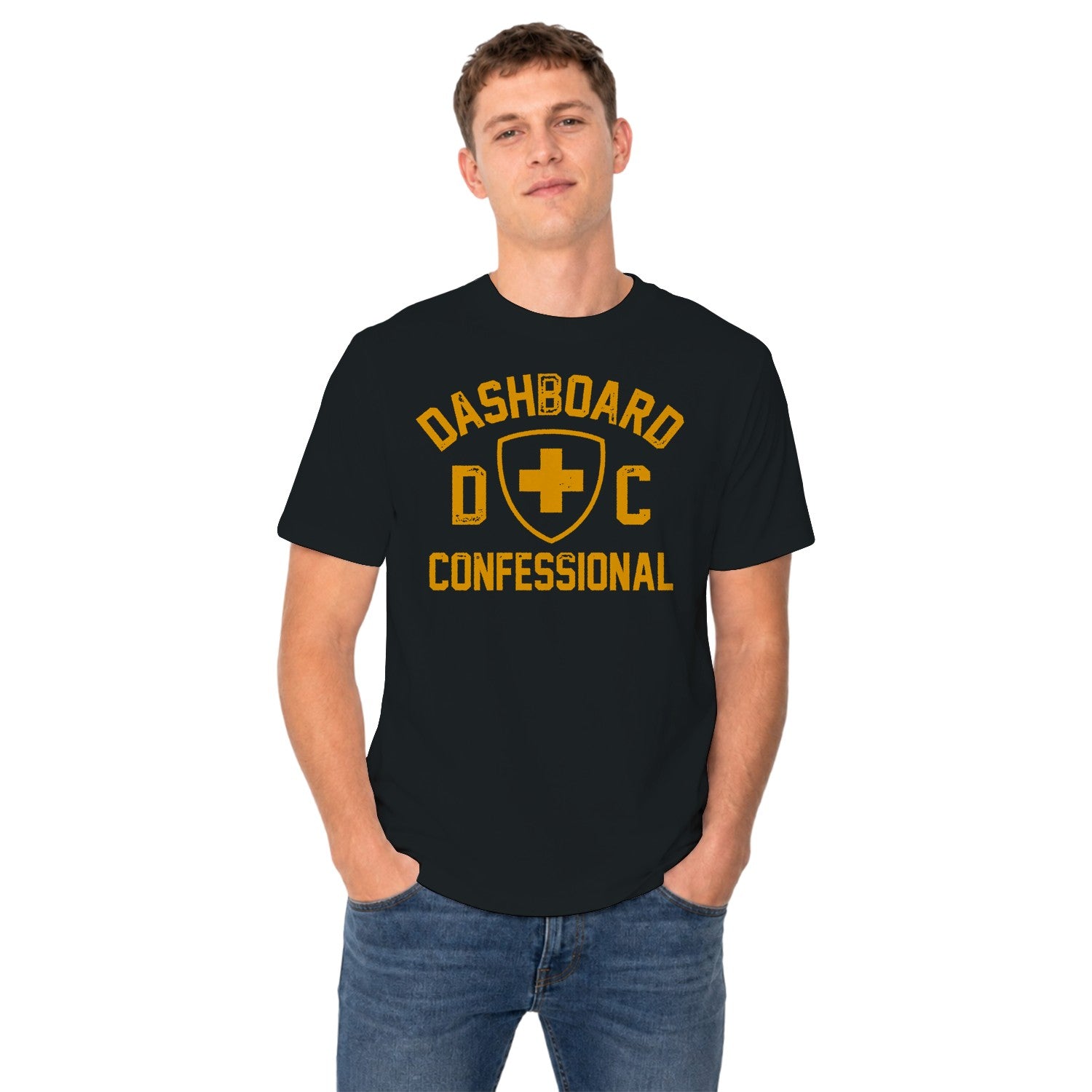 Dashboard Confessional Men's T-shirt Distressed Logo