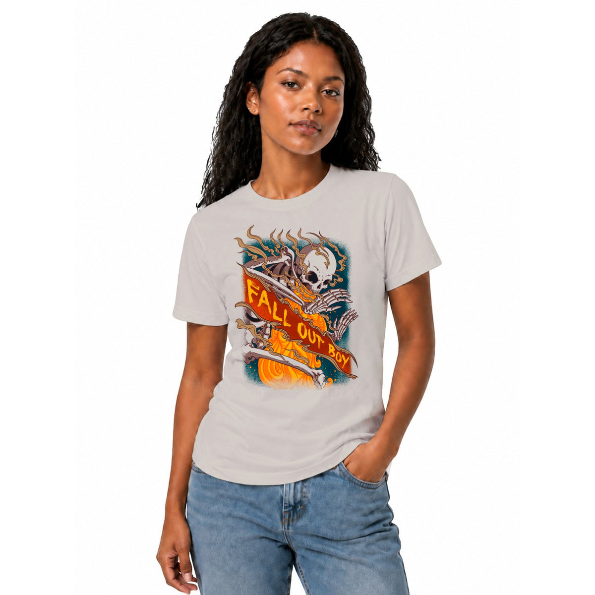 Fall Out Boy Skeleton Flame Women's T-shirt