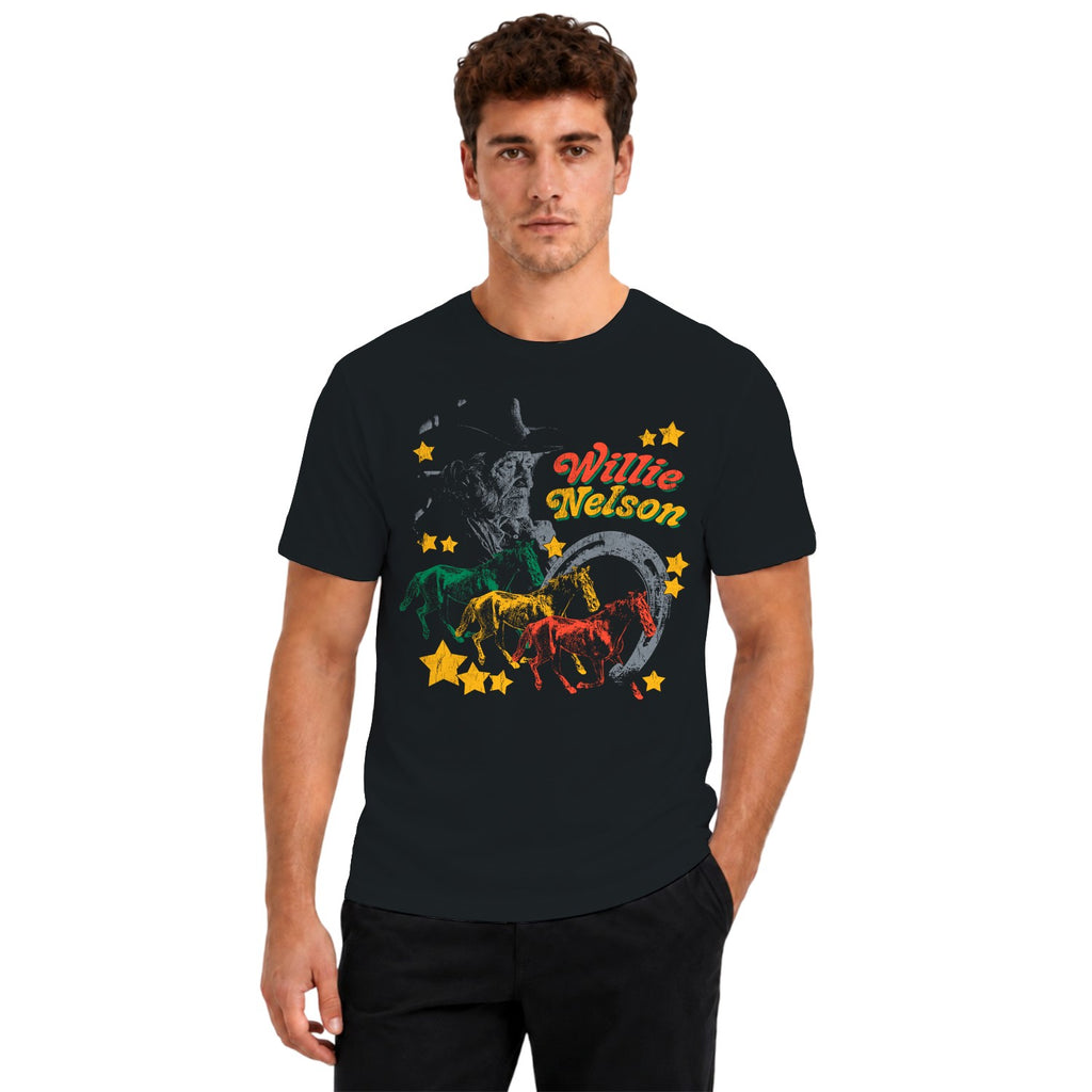 Willie Nelson Vintage Western Horses Men's T-shirt