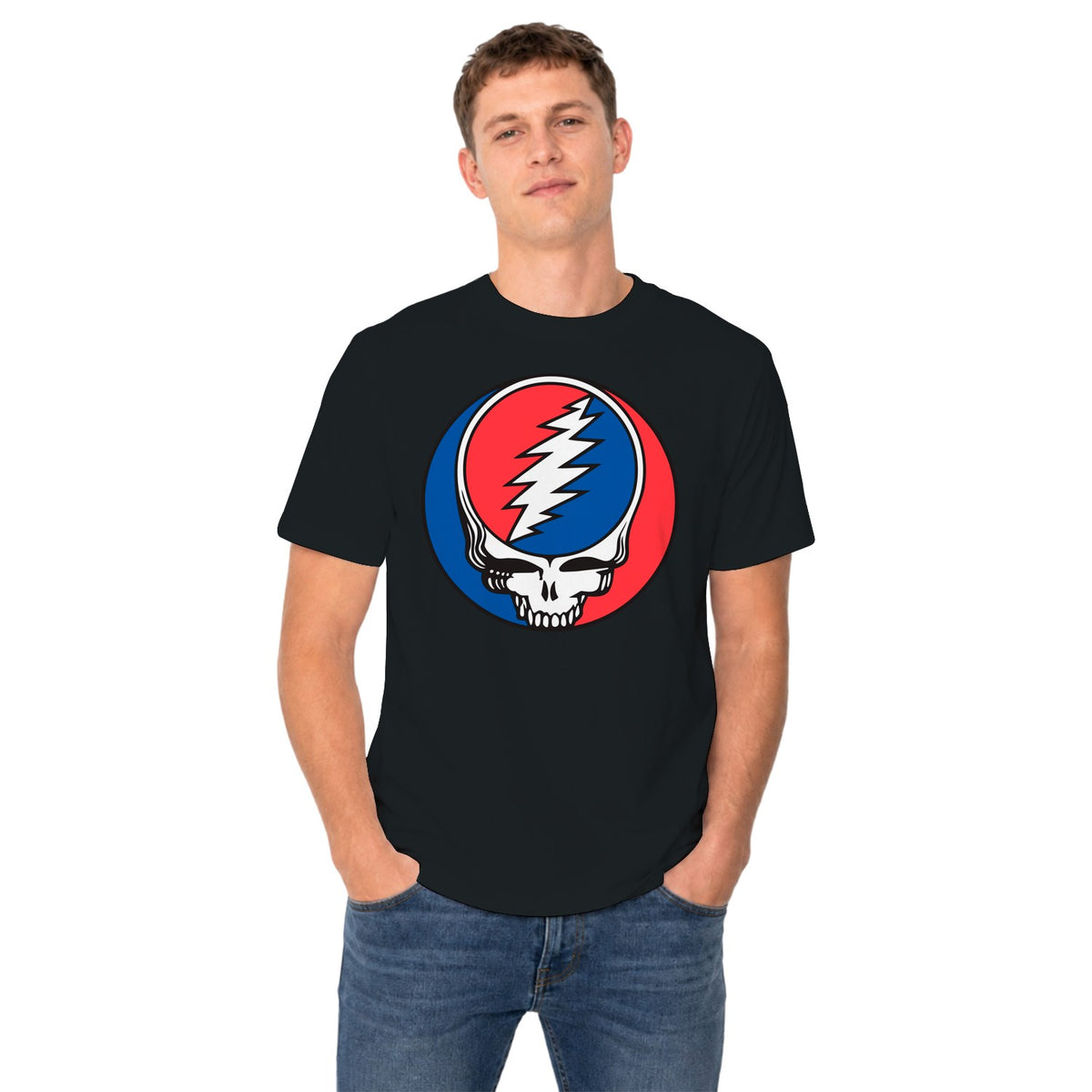 Men's T-shirt Steal Your Face Lightning Skull Emblem